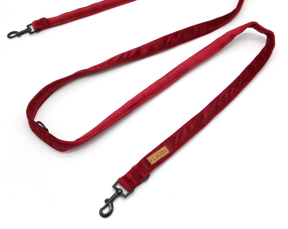 KENDOG SMYCZ PRZEPINANA VELVET RED 200CM 2CM