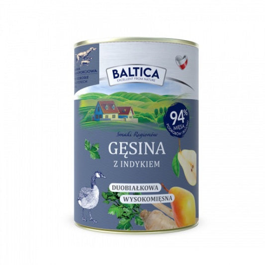 BALTICA SMAKI REGIONÓW MOKRA KARMA DLA PSA GĘSINA Z INDYKIEM 400G