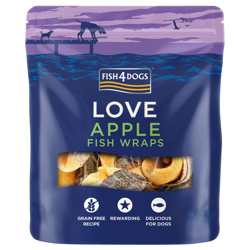 FISH4DOGS LOVE PRZYSMAKI DLA PSA APPLE FISH WRAPS 90G