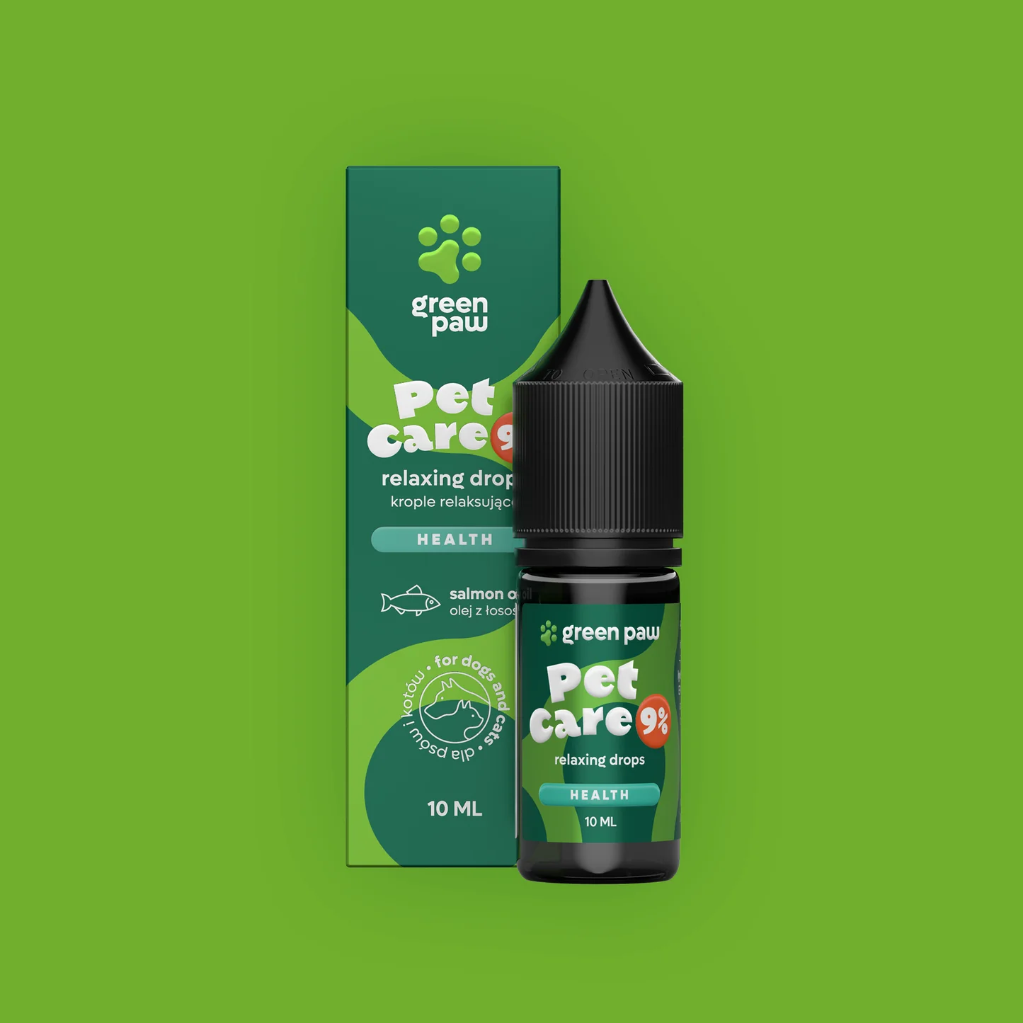 GREEN PAW PET CARE OIL CBD 9% 10ML - NATURALNY OLEJEK DLA ZWIERZĄT
