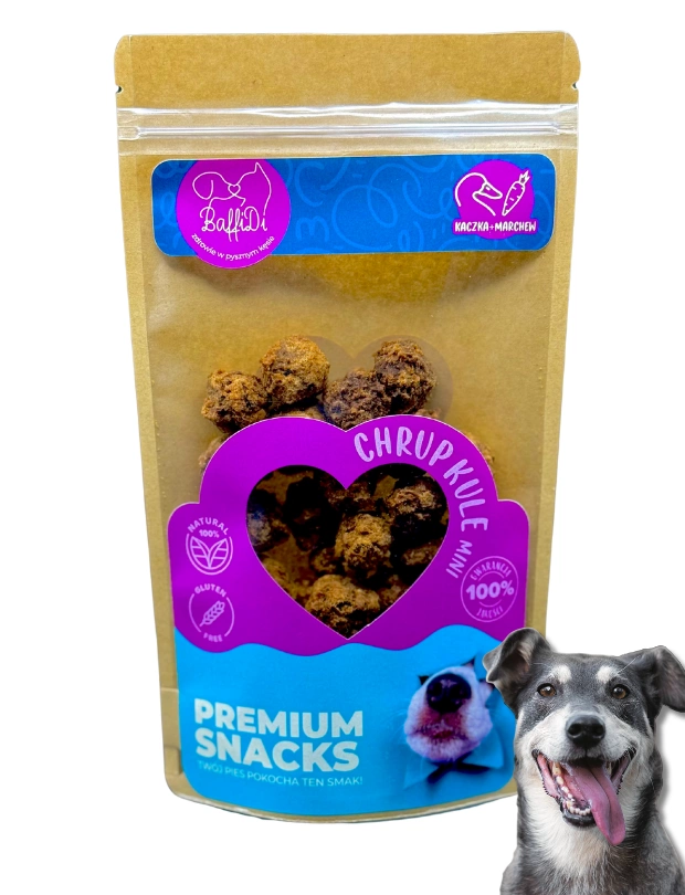 BAFFIDI CHRUPKULE MINI DLA PSA KACZKA Z MARCHWIĄ 100G