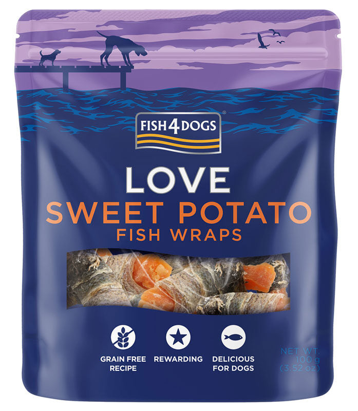 FISH4DOGS LOVE PRZYSMAKI DLA PSA SWEET POTATO FISH WRAPS 100G