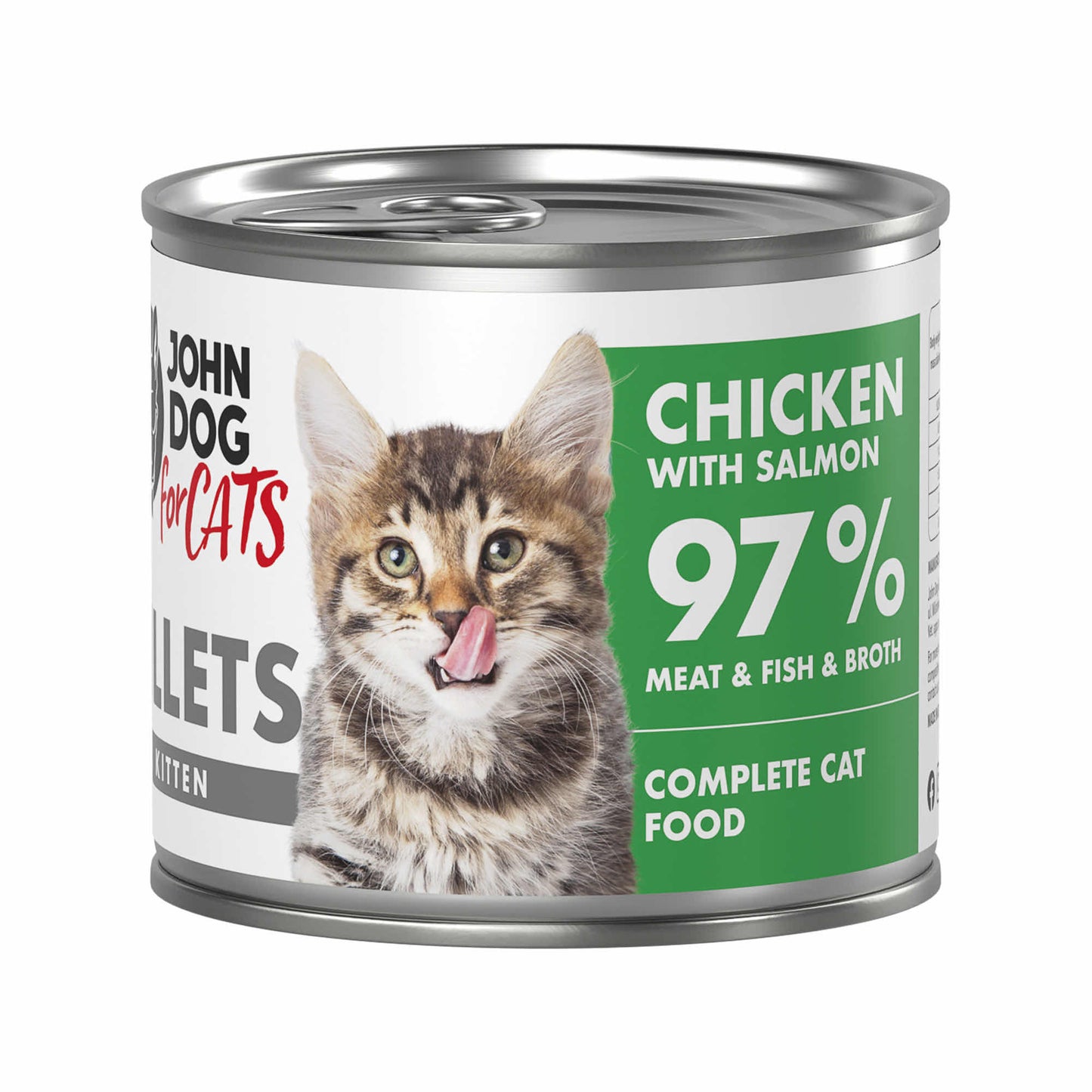 JOHN DOG MOKRA KARMA KOT KITTEN FILETY KURCZAK Z ŁOSOSIEM 140 G