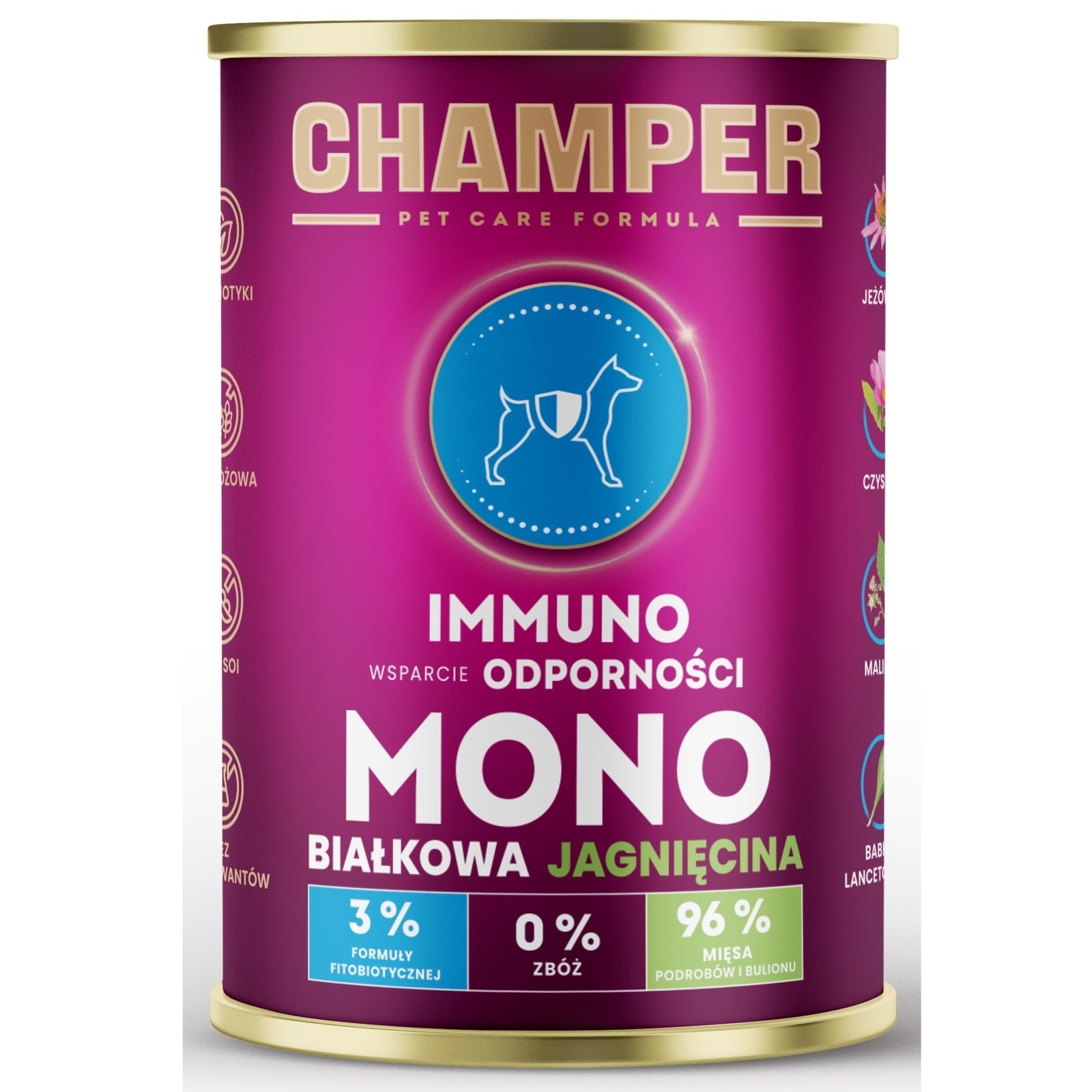 CHAMPER MOKRA KARMA DLA PSA IMMUNO MONOBIAŁKOWA JAGNIĘCINA 400G