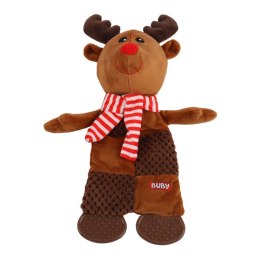 BUBA ŚWIĄTECZNA ZABAWKA DLA PSA SZELESZCZĄCY PLUSZAK RENIFER Z PISZCZAŁKAMI