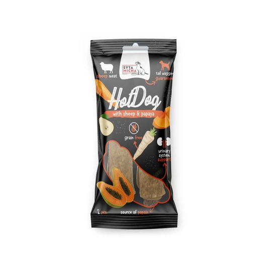 SYTA MICHA HOT DOG GRYZAK DLA PSA WARZYWNY W SKÓRZE OWCY 2SZT