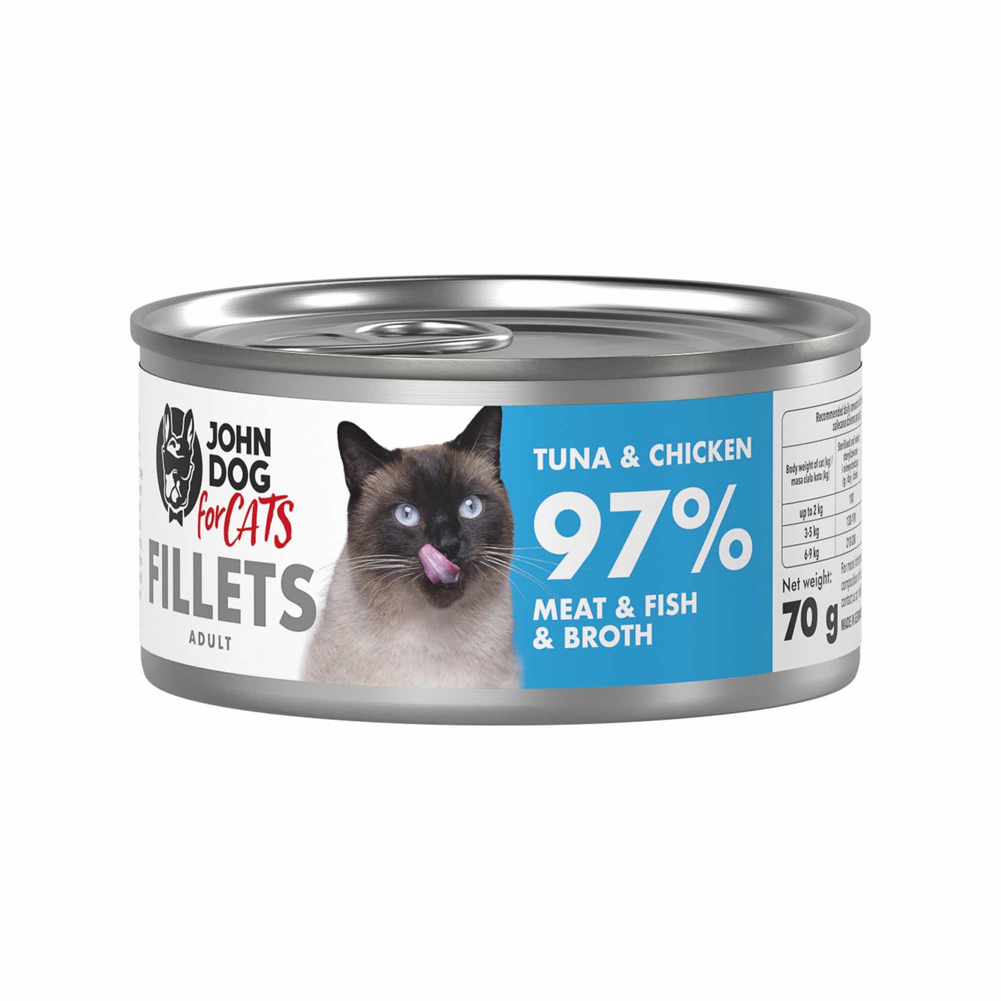 JOHN DOG MOKRA KARMA KOT FILETY TUŃCZYK I KURCZAK 70 G