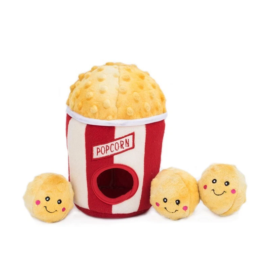 ZIPPY PAWS PLUSZOWA NORKA KUBEŁEK POPCORNU – PLUSZOWA NORKA DLA PSA