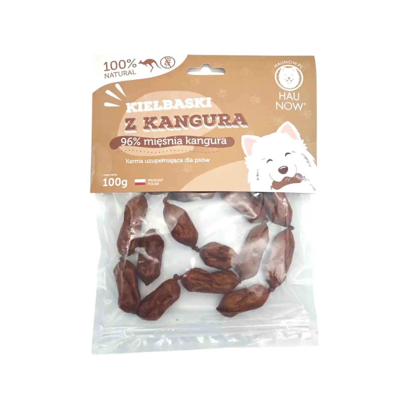 HAUNOW KIEŁBASKI PRZYSMAKI DLA PSA KANGUR 100G