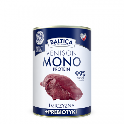 BALTICA MONO MOKRA KARMA DLA PSA DZICZYZNA Z PROBIOTYKIEM 400G