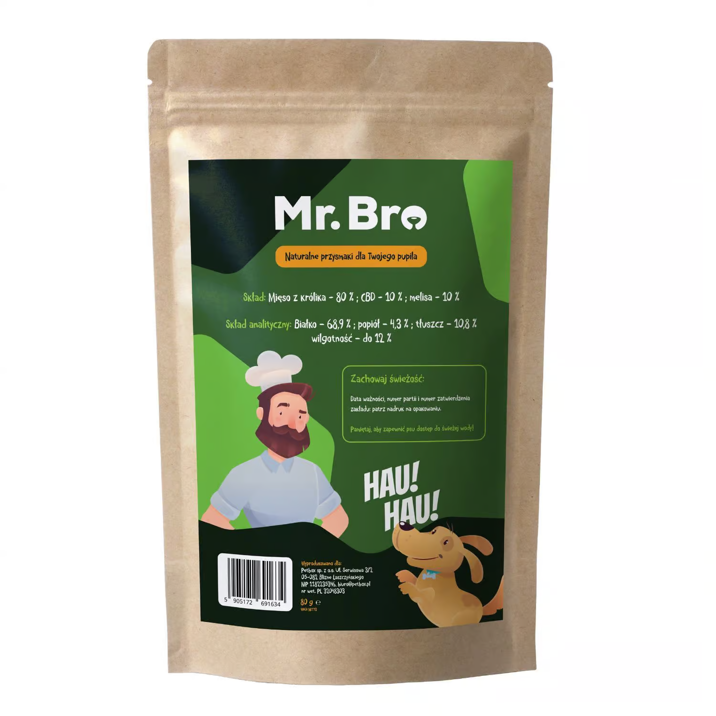 MR BRO STRIPS KRÓLIK, CBD, MELISA 80G