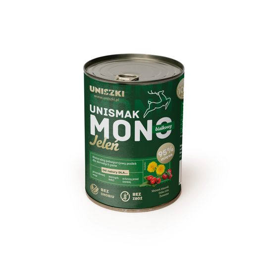 UNISZKI UNISMAK MOKRA KARMA DLA PSA MONOBIAŁKOWA JELEŃ 400G