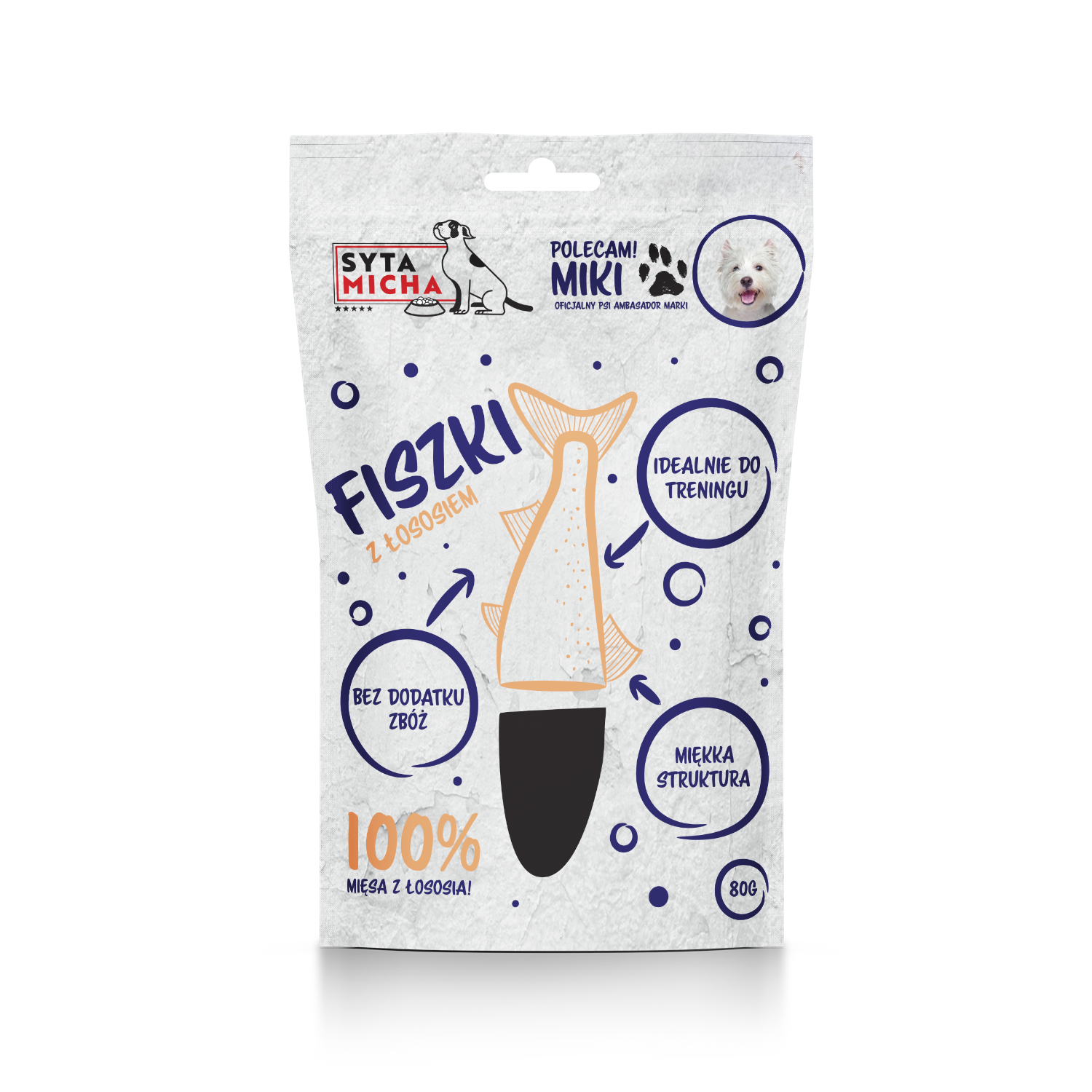 SYTA MICHA PRZYSMAKI DLA PSA - FISZKI Z ŁOSOSIEM 80G