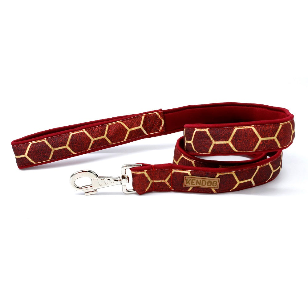 KENDOG SMYCZ PRZEPINANA BORDO PLASTRY MIODU 300CM 2CM