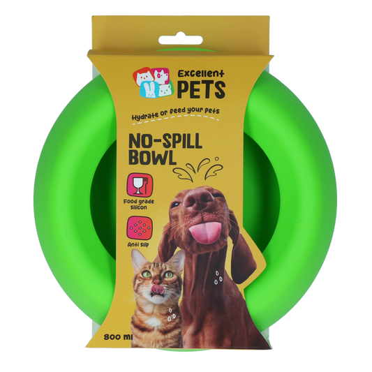 EXCELLENT PETS NO SPILL BOWL GREEN M - MISKA