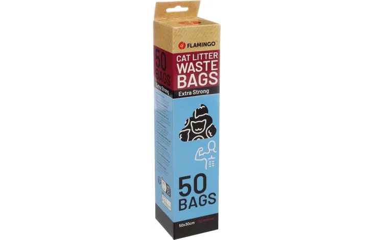 FLAMINGO TRASH BAG FOR CAT LITTER TRISH BLACK 50PCS