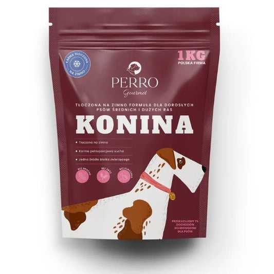 PERRO GOURMET SUCHA KARMA PIES TŁOCZONA NA ZIMNO KONINA 1KG