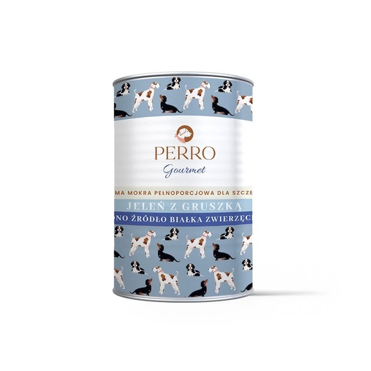 PERRO GOURMET JUNIOR MOKRA KARMA DLA PSA JELEŃ Z GRUSZKĄ 400G