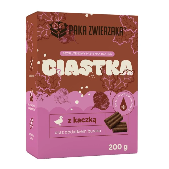 PAKA ZWIERZAKA CIASTKA DLA PSA KACZKA Z BURAKIEM 200G