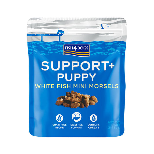 FISH4DOGS SUPPORT + PUPPY PRZYSMAKI DLA PSA WHITE FISH MINI MORSELS 225G