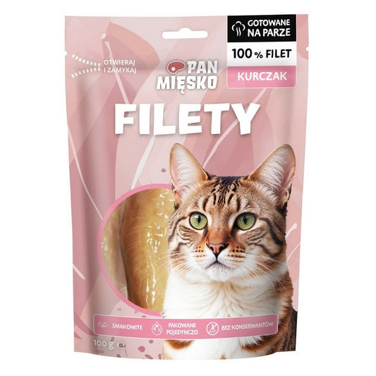 PAN MIĘSKO MOKRA KARMA DLA KOTA FILETY KURCZAK 100G