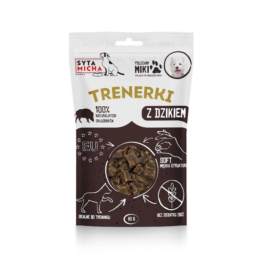 SYTA MICHA PRZYSMAKI DLA PSA TRENERKI Z DZIKA 80G