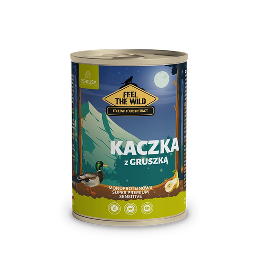 POKUSA FEEL THE WILD MOKRA KARMA DLA PSA KACZKA Z GRUSZKĄ 400G