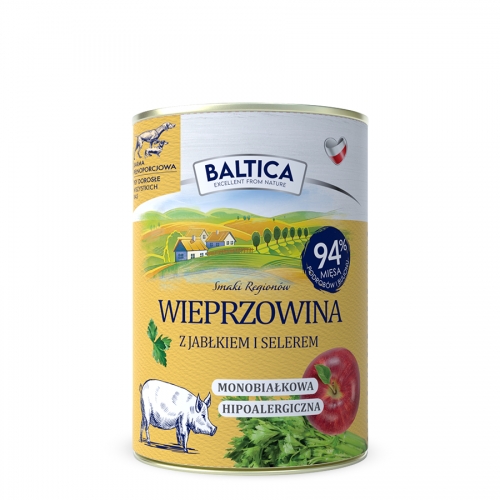 BALTICA SMAKI REGIONÓW MOKRA KARMA DLA PSA WIEPRZOWINA Z JABŁKIEM 400G