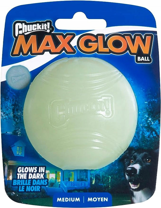 CHUCKIT MAX GLOW M 6 CM 1 PACK - ŚWIECĄCA PIŁKA DO APORTOWANIA