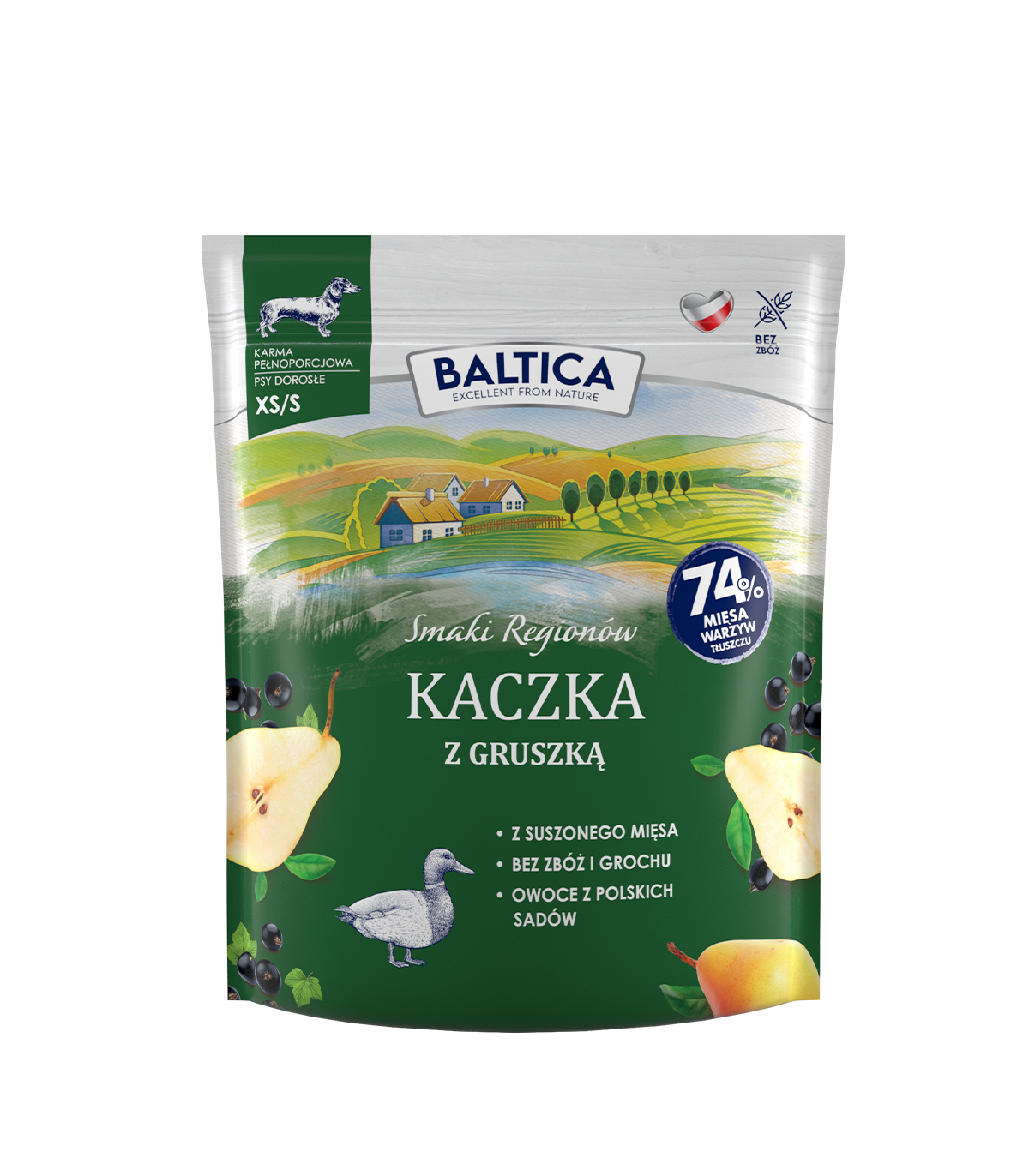 BALTICA SMAKI REGIONÓW SUCHA KARMA DLA PSA KACZKA Z GRUSZKĄ XS/S 1KG