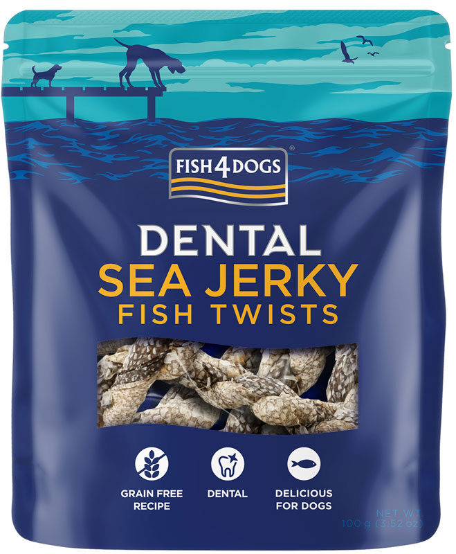 FISH4DOGS DENTAL SEA JERKY PRZYSMAKI DLA PSA FISH TWISTS 115G