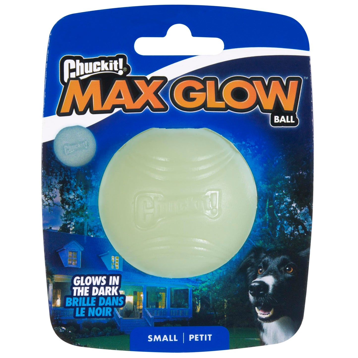 CHUCKIT MAX GLOW SMALL 1-PACK  – ŚWIECĄCA PIŁKA DLA MAŁYCH PSÓW