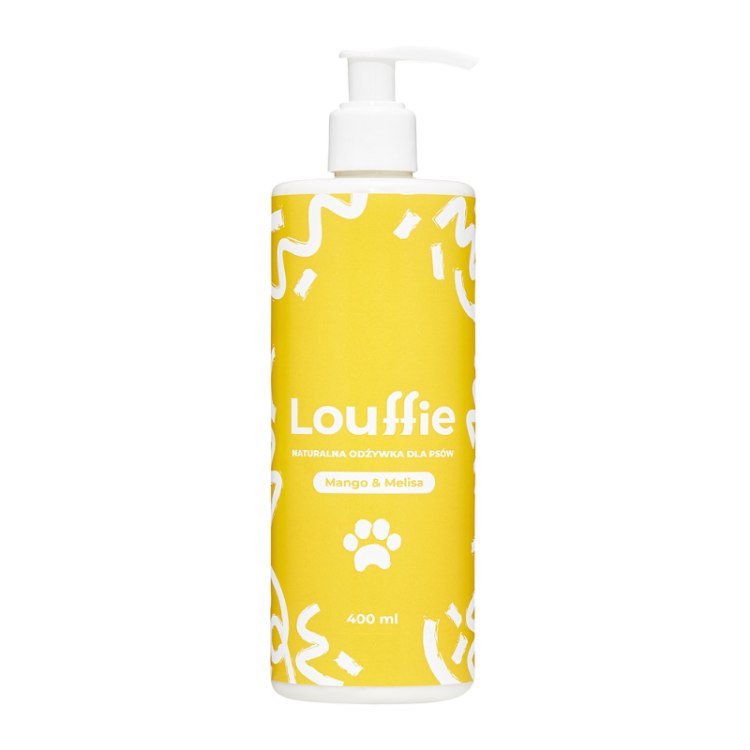 LOUFFIE NATURALNA ODŻYWKA UŁATWIAJĄCA ROZCZESYWANIE SIERŚCI MANGO&MELISA 4OOML- POMPKA