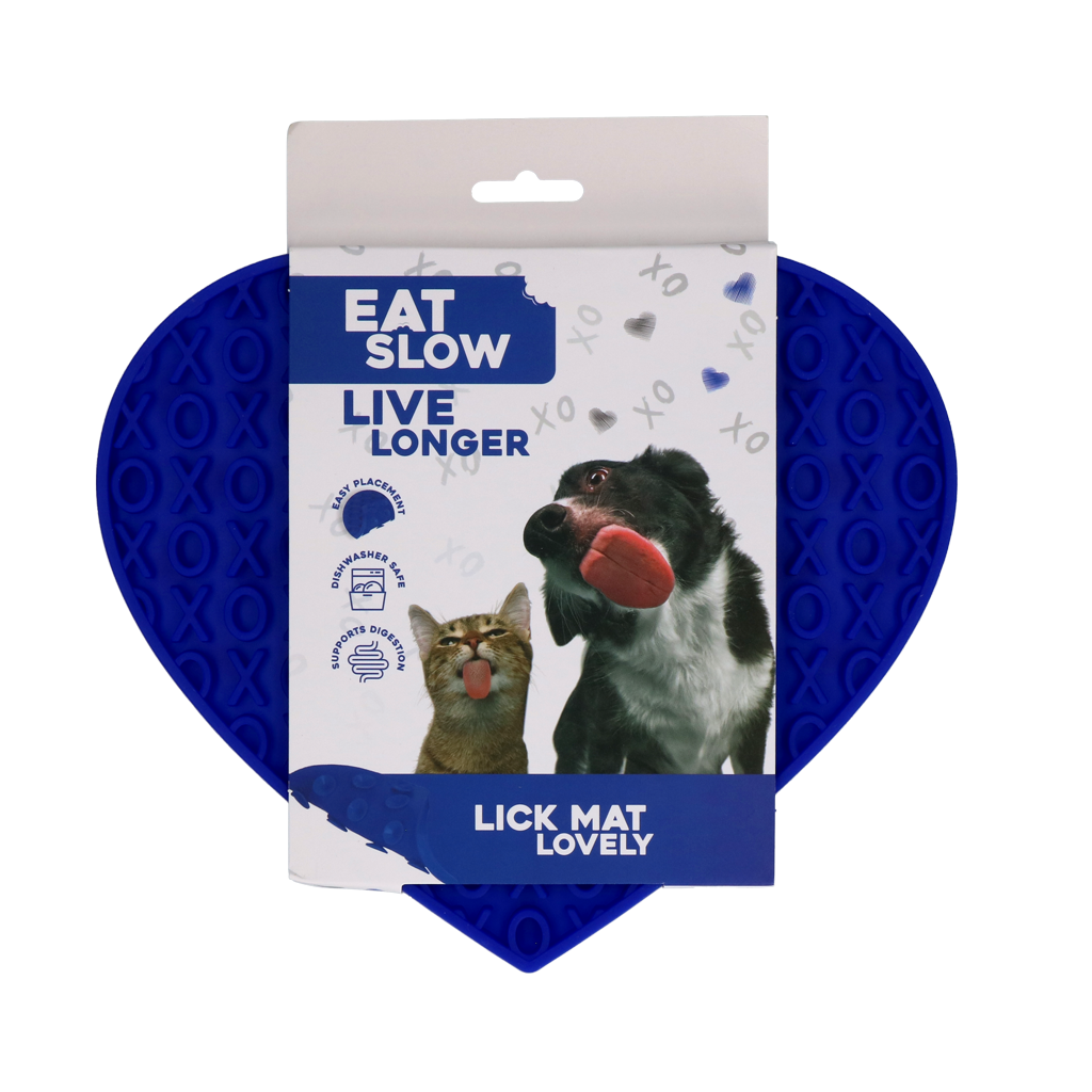 EAT SLOW LIVE LONGER LICK MAT LOVELY BLUE