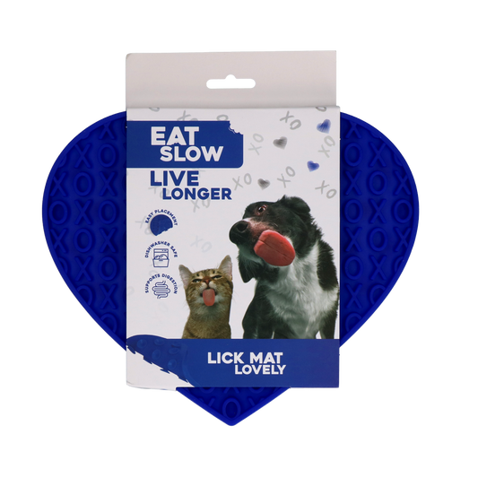 EAT SLOW LIVE LONGER LICK MAT LOVELY BLUE