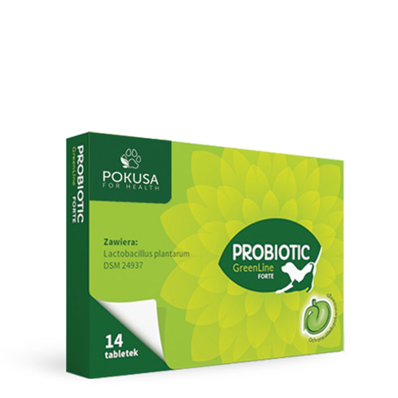 POKUSA GREEN LINE PROBIOTYK FORTE DLA PSÓW I KOTÓW 14 TABLETEK