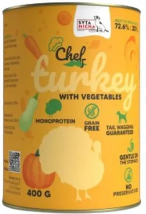 SYTA MICHA CHEF MOKRA KARMA DLA PSA INDYK Z WARZYWAMI 400G