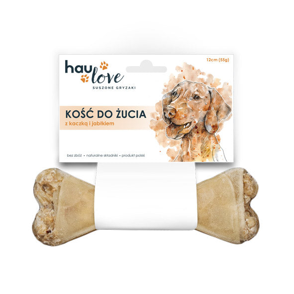 HAULOVE PRZYSMAK DLA PSA KOŚĆ DO ŻUCIA Z KACZKĄ I JABŁKIEM 12CM