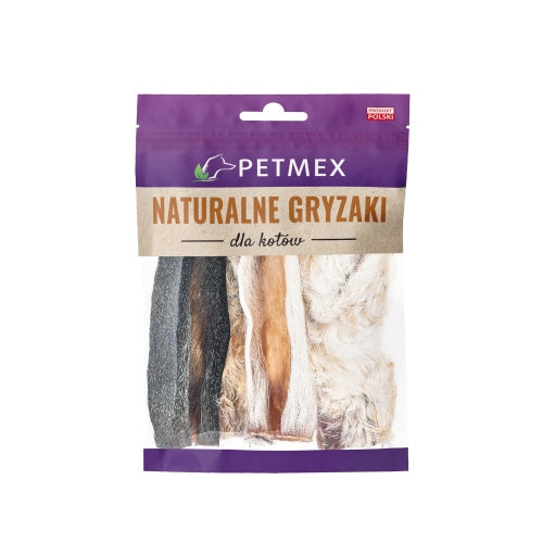 PETMEX USZY KRÓLIKA Z FUTREM CIĘTE 4 SZT. 25G DLA KOTA