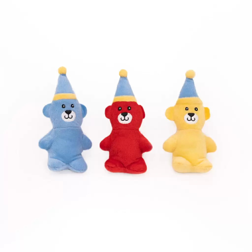ZIPPY PAWS MINIZ 3PACK BIRTHDAY BEARS