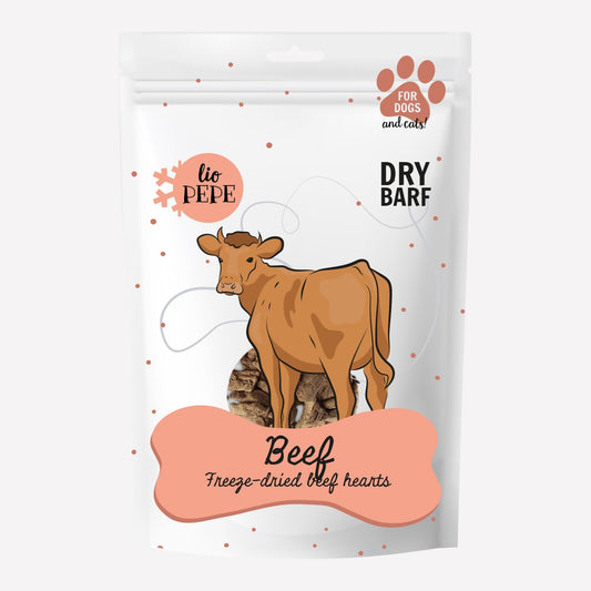 PAKA ZWIERZAKA PEPE PP LIO BEEF HEARTS (SERCA WOŁOWE) 60G