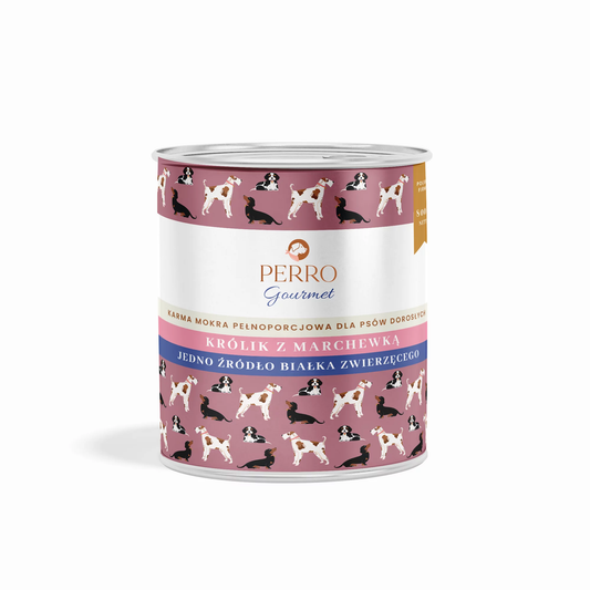 PERRO GOURMET MOKRA KARMA DLA PSA KRÓLIK Z MARCHEWKĄ 800G