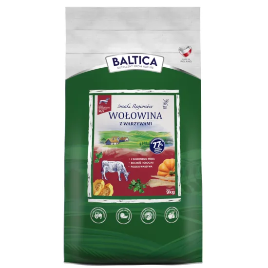 BALTICA SMAKI REGIONÓW SUCHA KARMA DLA PSA WOŁOWINA Z WARZYWAMI XS/S 9KG