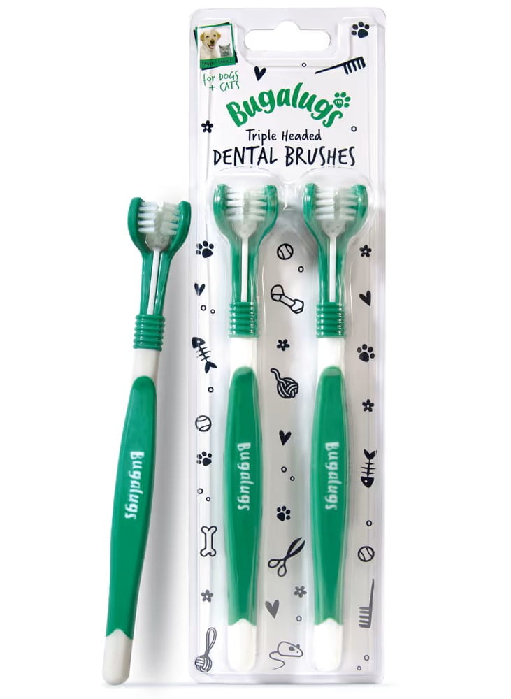 BUGALUGS TRIPLE HEADED DENTAL BRUSHES 2SZT