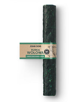 JOHN DOG SUSZONY GRYZAK DLA PSA RURKA WOŁOWA Z DODATKIEM ŻWACZA I SPIRULINY 25CM