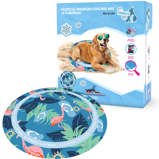 COOLPETS TROPICAL PREMIUM COOLING MAT FLAMINGO