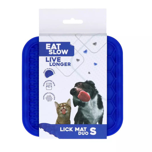 EAT SLOW LIVE LONGER LICK MAT DUO S BLUE