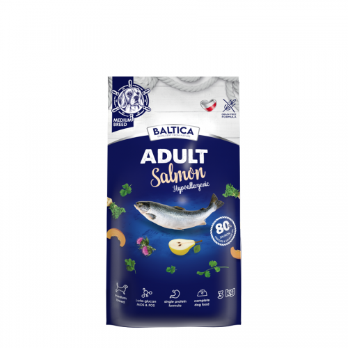 BALTICA HIPOALERGICZNA SUCHA KARMA DLA PSA SALMON M 3KG