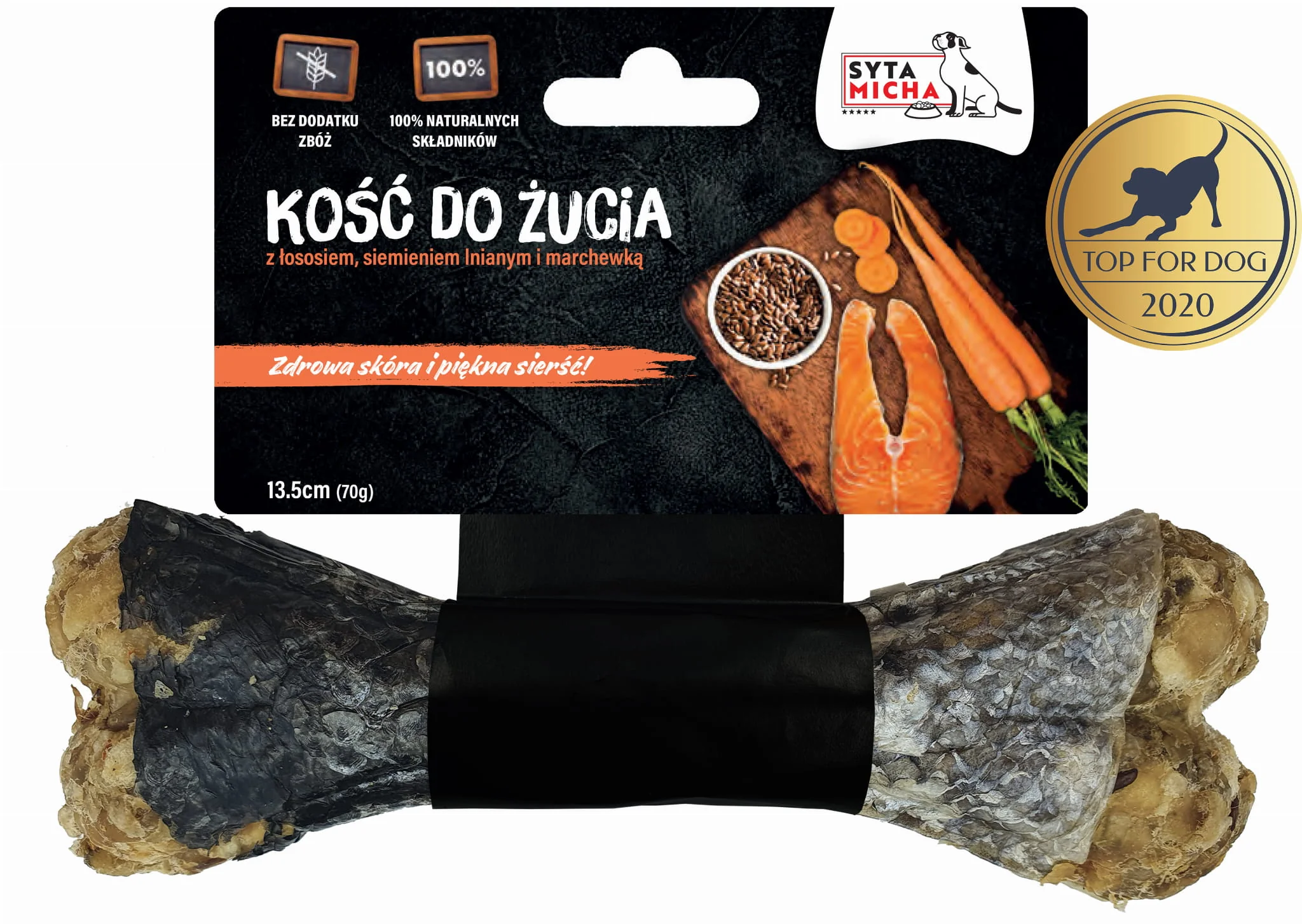 SYTA MICHA GRYZAK DLA PSA KOŚĆ NA PIĘKNĄ SIERŚĆ 13,5CM