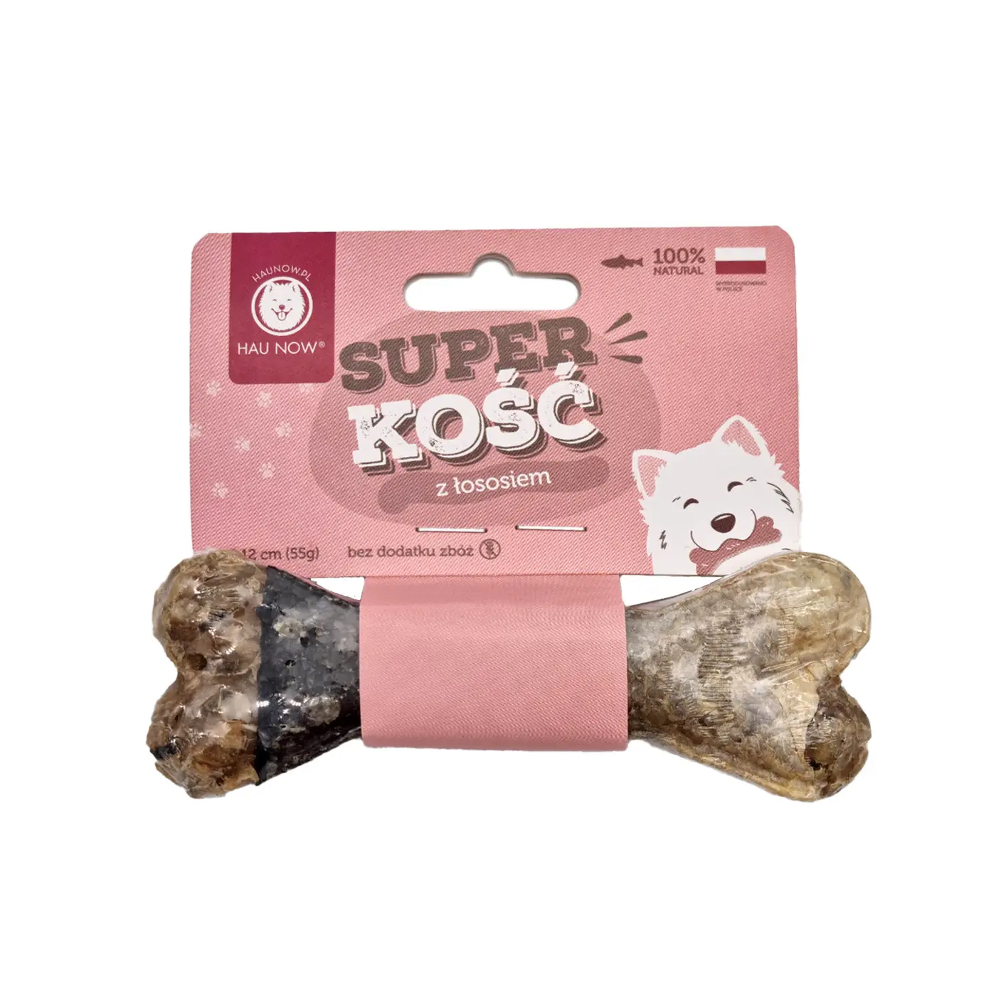 HAUNOW SUPER KOŚĆ GRYZAK DLA PSA Z ŁOSOSIEM M